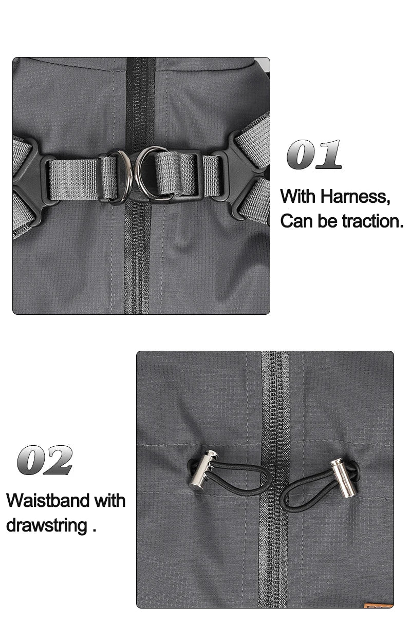 Imperméable pour chien HALUK™ | manteau de pluie avec harnais