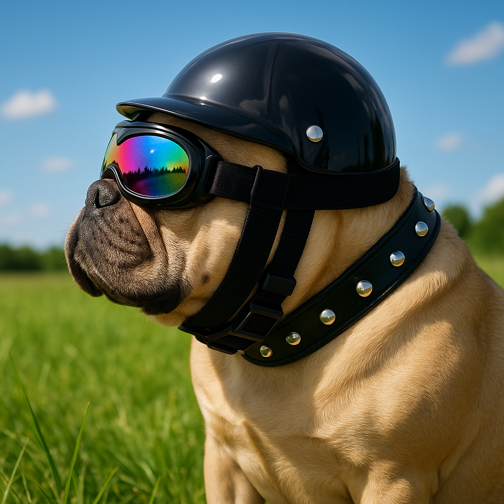 Casque et lunettes chien GUERRAMâą