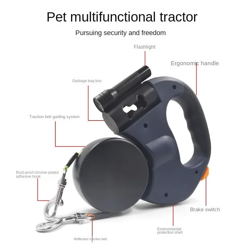 Laisse double pour chien  BENETOS™ | rétractable
