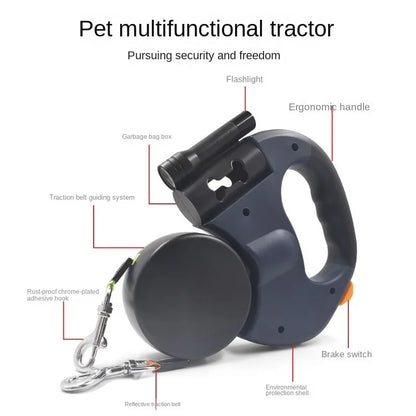 Laisse double pour chien  BENETOS™ | rétractable
