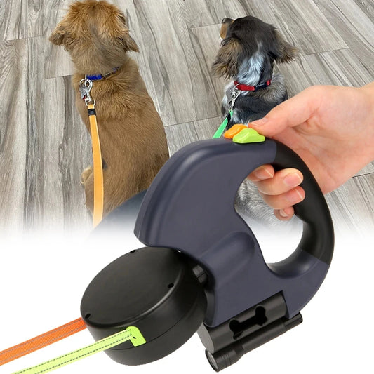 Laisse double pour chien  BENETOS™ | rétractable