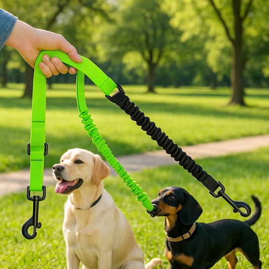Laisse double pour chien GINJO™ | réglable bungee